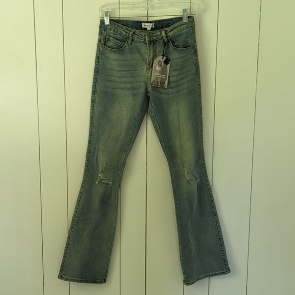 Kendall & Kylie Kurvy Mid Rise Baby Boot Jeans Size 5/6 - Picture 2 of 11